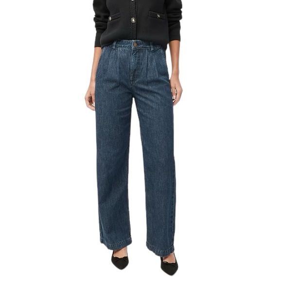 J. Crew - Pleated Trouser Denim Business Casual Jeans Sz 31 - Picture 1 of 9